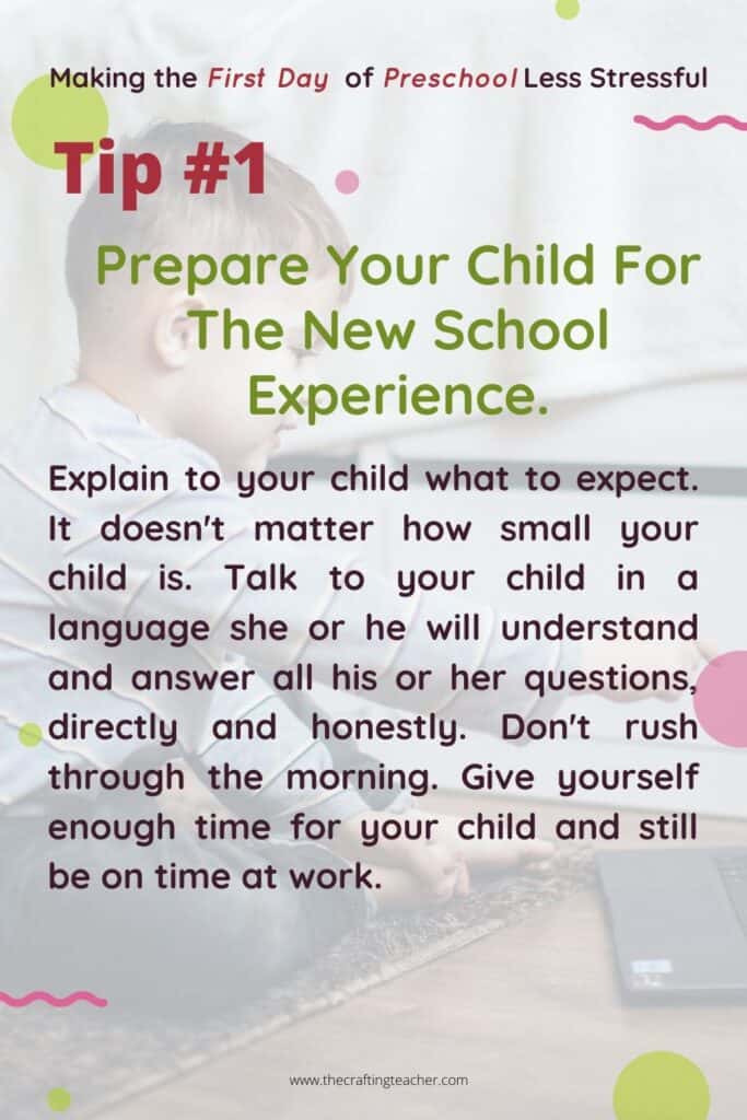 First Day of Preschool - Tip #1
