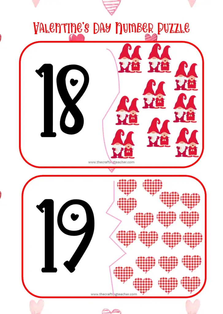 Valentine's Day Number Puzzle - # 18 & 19