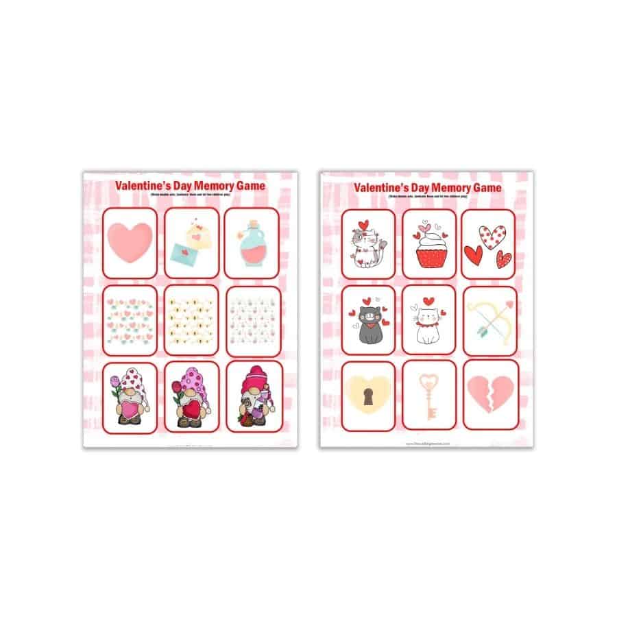 Valentine's Day Memory Game mockup 2