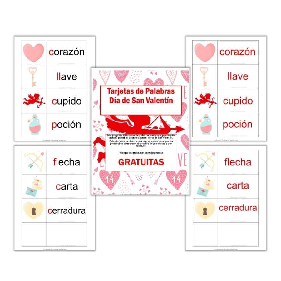 Tarjetas de Palabras para el Día de San Valentín