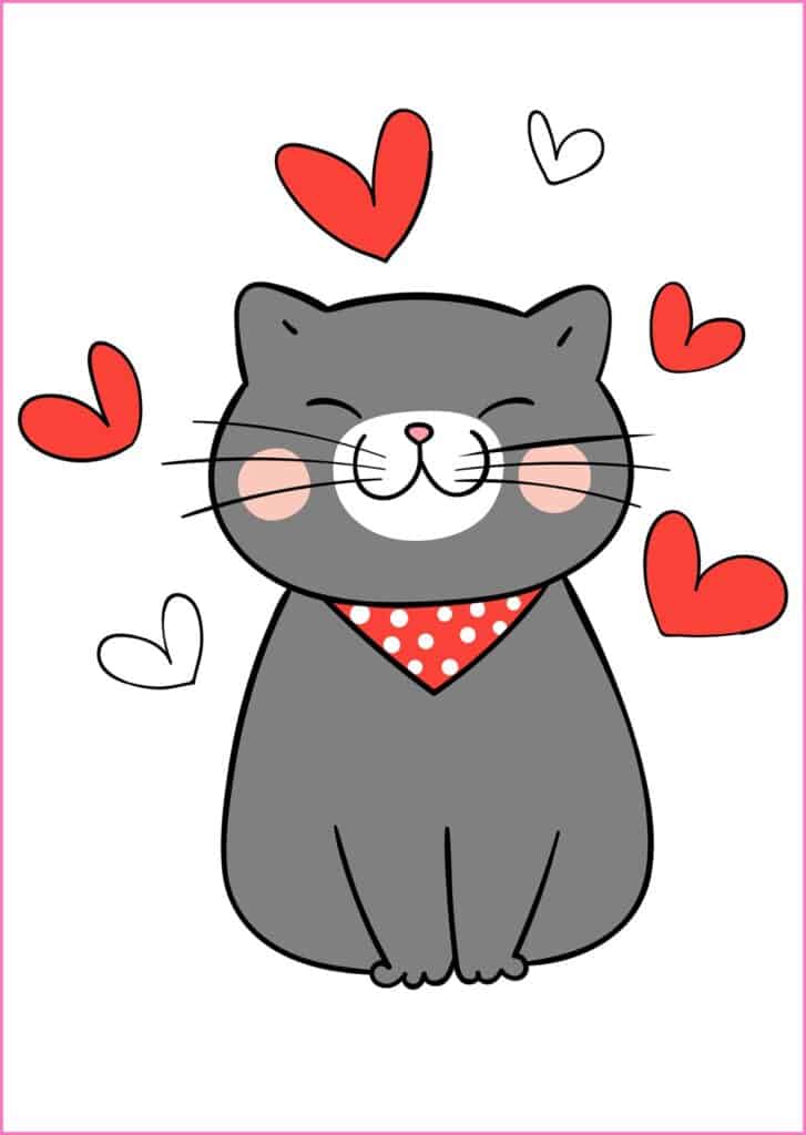 This Valentine's Day Bingo - cat card.