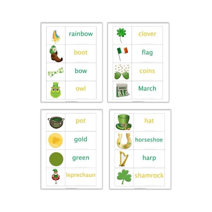 St. Patrick's Day Word Wall Cards slides - English