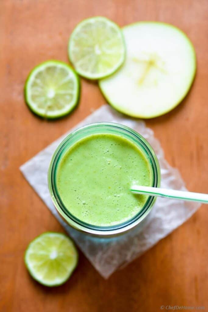 Green - Apple, Mint, and Coconut Milk Smoothie by Chef de Home