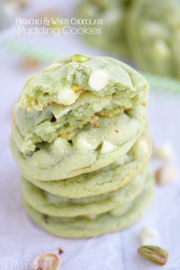 Pistachio and White Chocolate Pudding Cookies by Mom Time Out