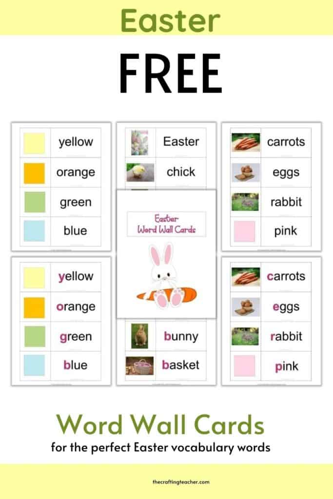 Easter Word Wall Cards - English