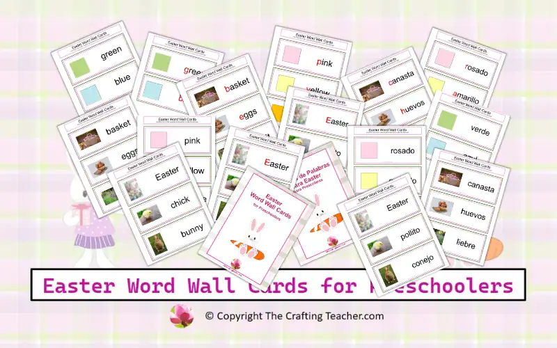 Easter Word Wall Cards for Preschoolers