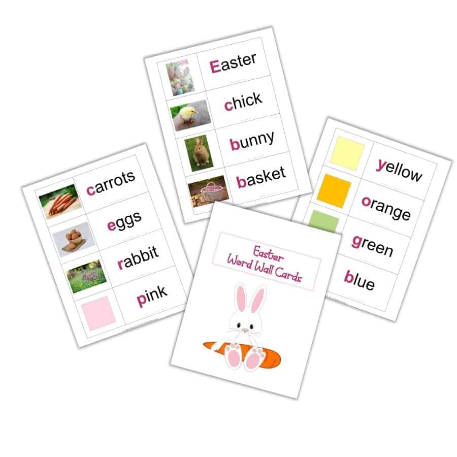 Easter Word Wall Cards - English