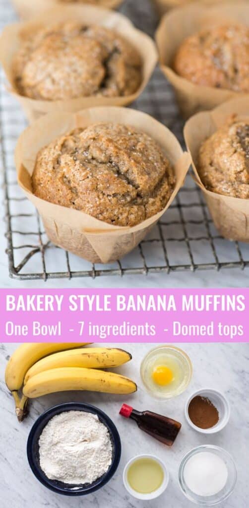 Bakery Style Banana Muffins from thefirstyearsomethingsweet.com