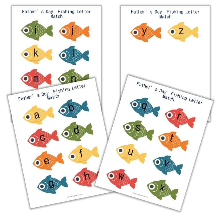 Father's Day Fishing Letter Match - lowercase letters
