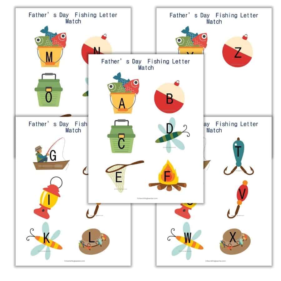 Father's Day Fishing Letter Match - uppercase letters