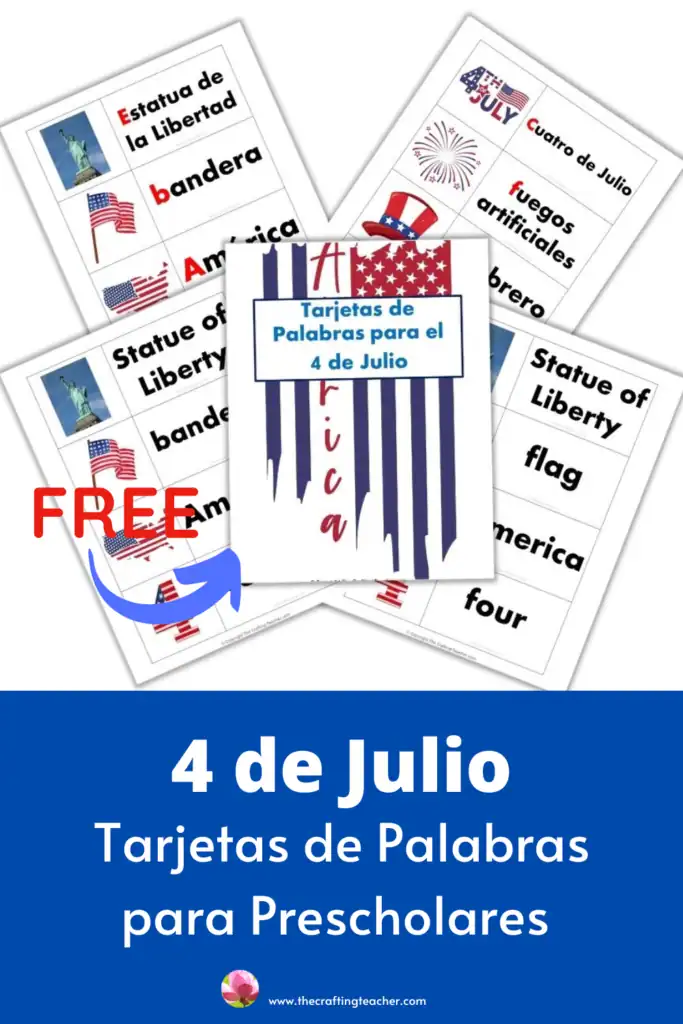 4th of July Word Wall Cards Spanish 