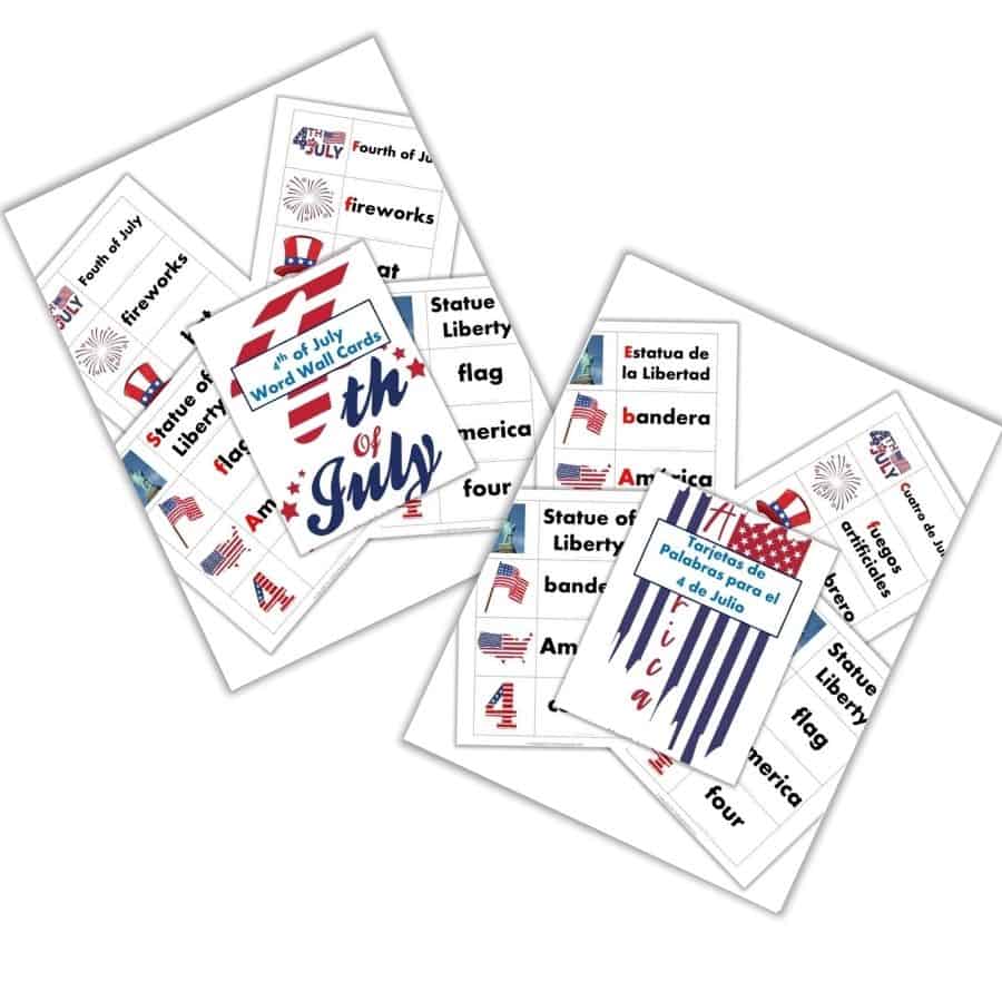 4th of July Word Wall Cards