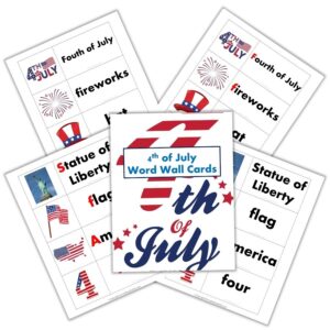 4th of July Word Wall Cards for Preschoolers - The Crafting Teacher