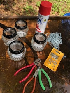 Materials for Mason Jar Chandelier