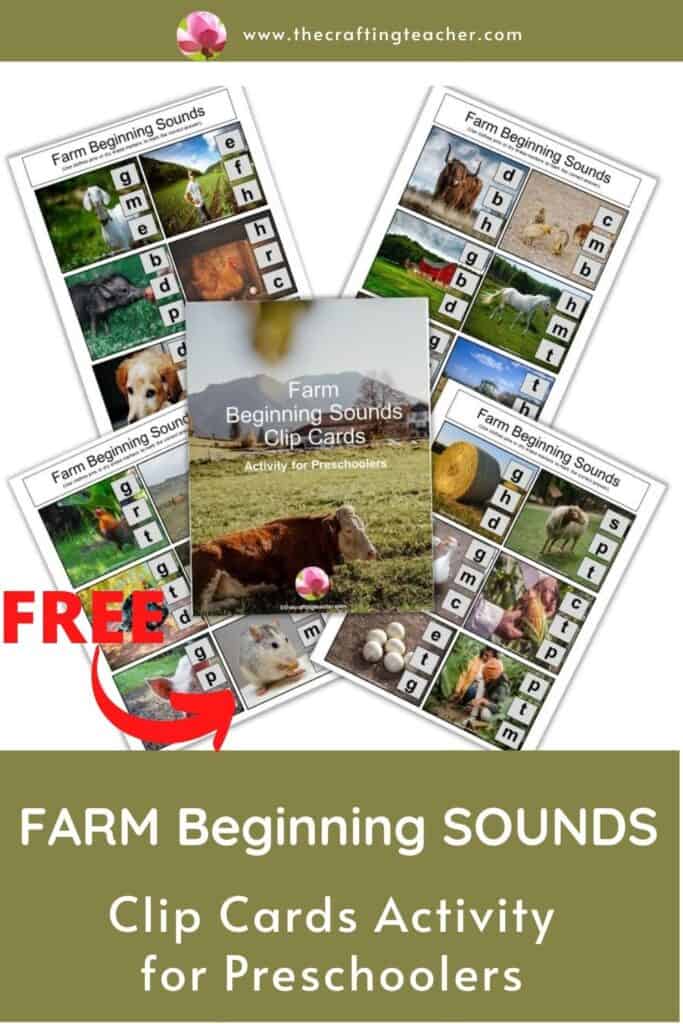Farm Beginning Sounds Clip Cards