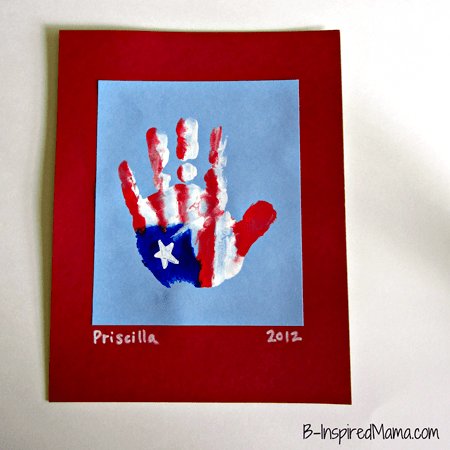Patriotic Hand Print Craft ny inspiredmama.com