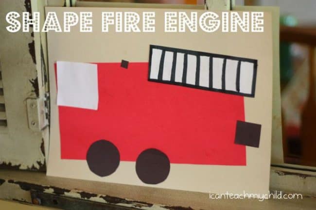 Shape Fire Engine Craft by icanteachmychild.com