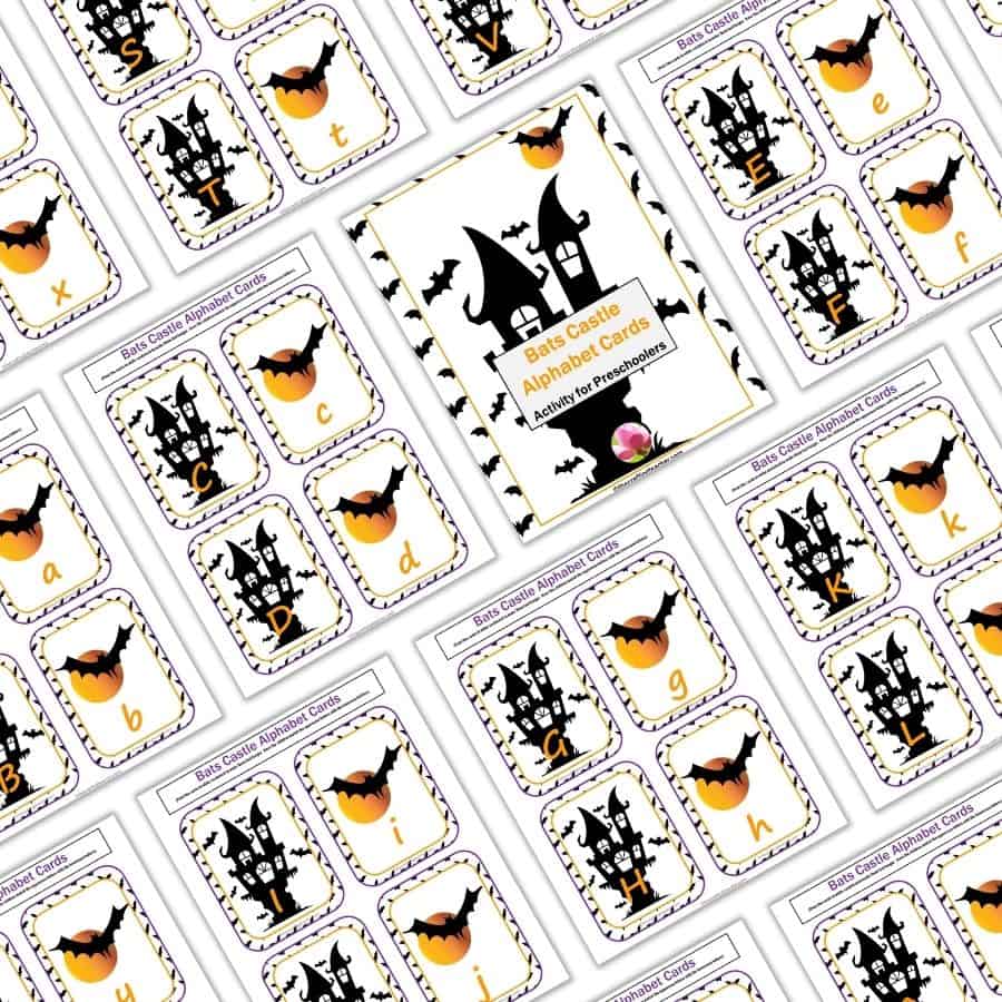 Bats Castle Alphabet Cards 