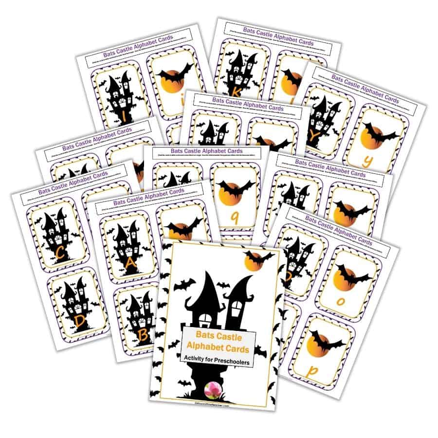 Bats Castle Alphabet Cards 