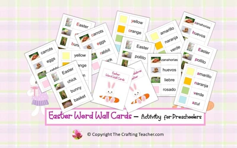 Easter Word Wall Cards for Preschoolers