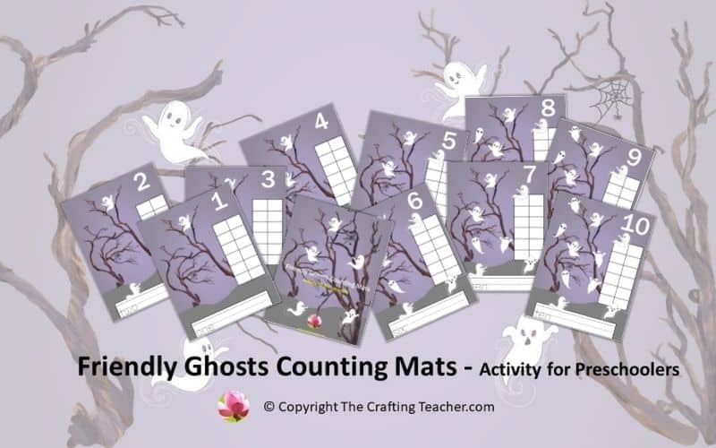 Friendly Ghosts Counting Mats for Preschoolers