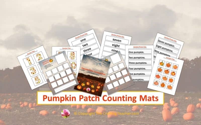 Pumpkin Patch Counting Mats for Preschoolers