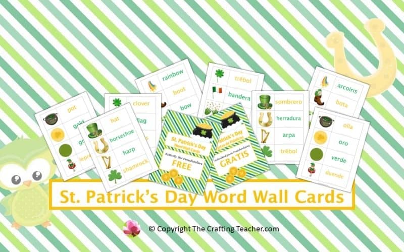St. Patrick's Day Word Wall Cards for Preschoolers