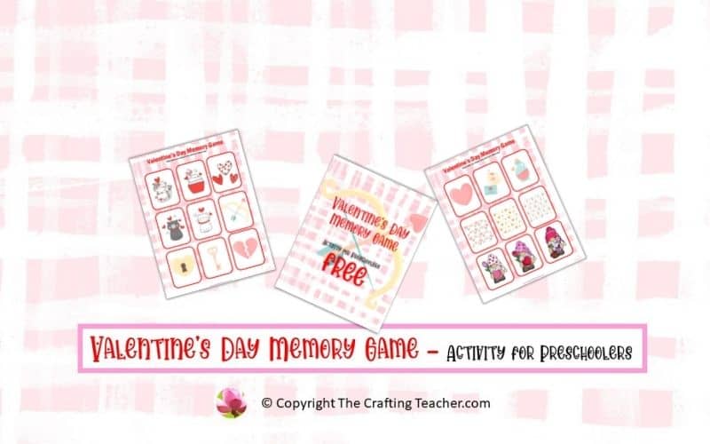 Valentine's Day Memory Game for Preschoolers