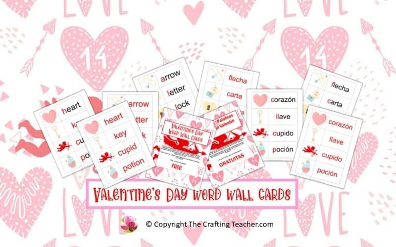Valentine's Day Word Wall Cards for Preschoolers