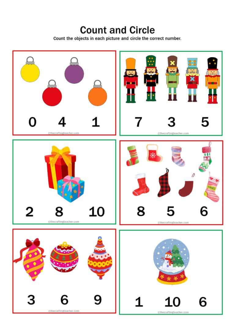 Christmas Counting Activities for Preschoolers - The Crafting Teacher