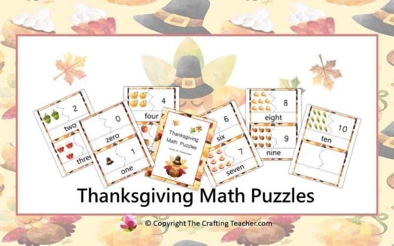 Thanksgiving Math Puzzles for Preschoolers
