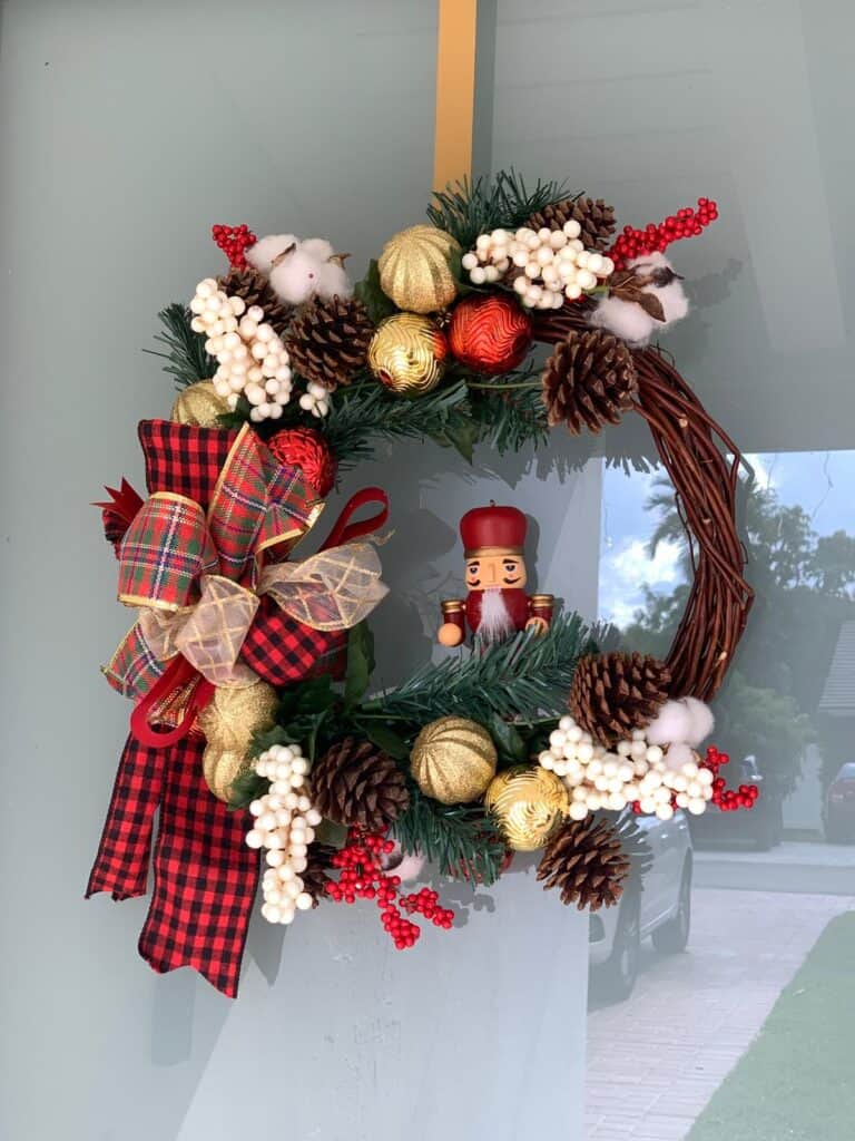 Easy Handmade Nutcracker Wreath.