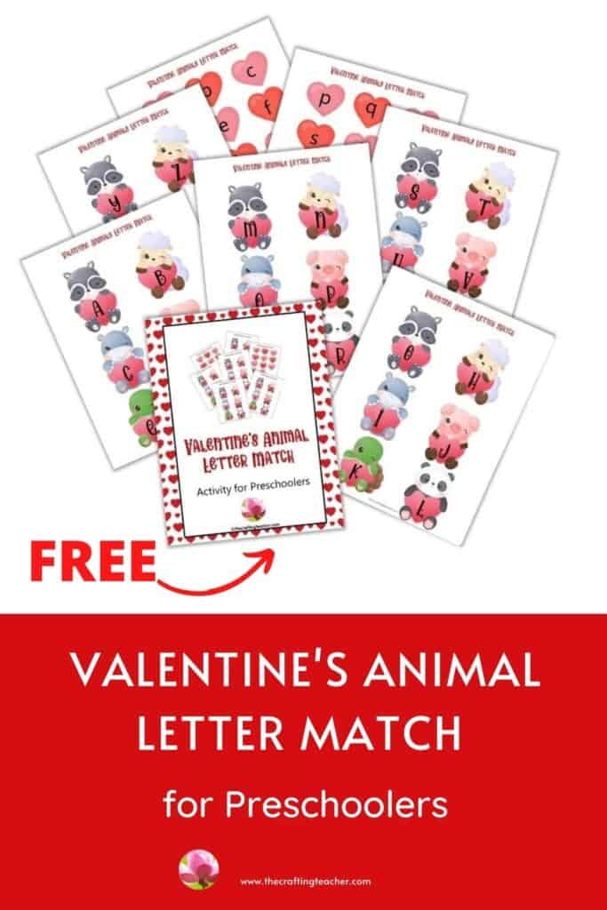 Valentine's Animal Letter Match - Pinterest