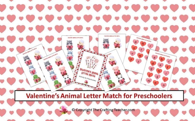 Valentine's Animal Letter Match for Preschoolers