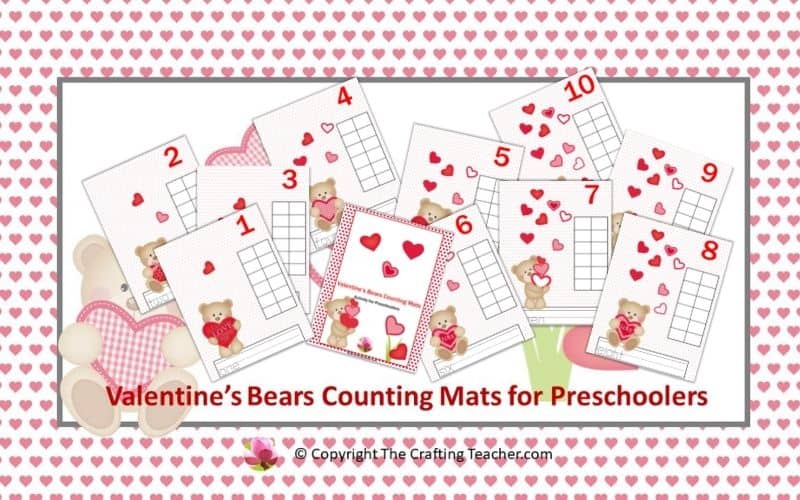 Valentine's Bears Counting Mats for Preschoolers