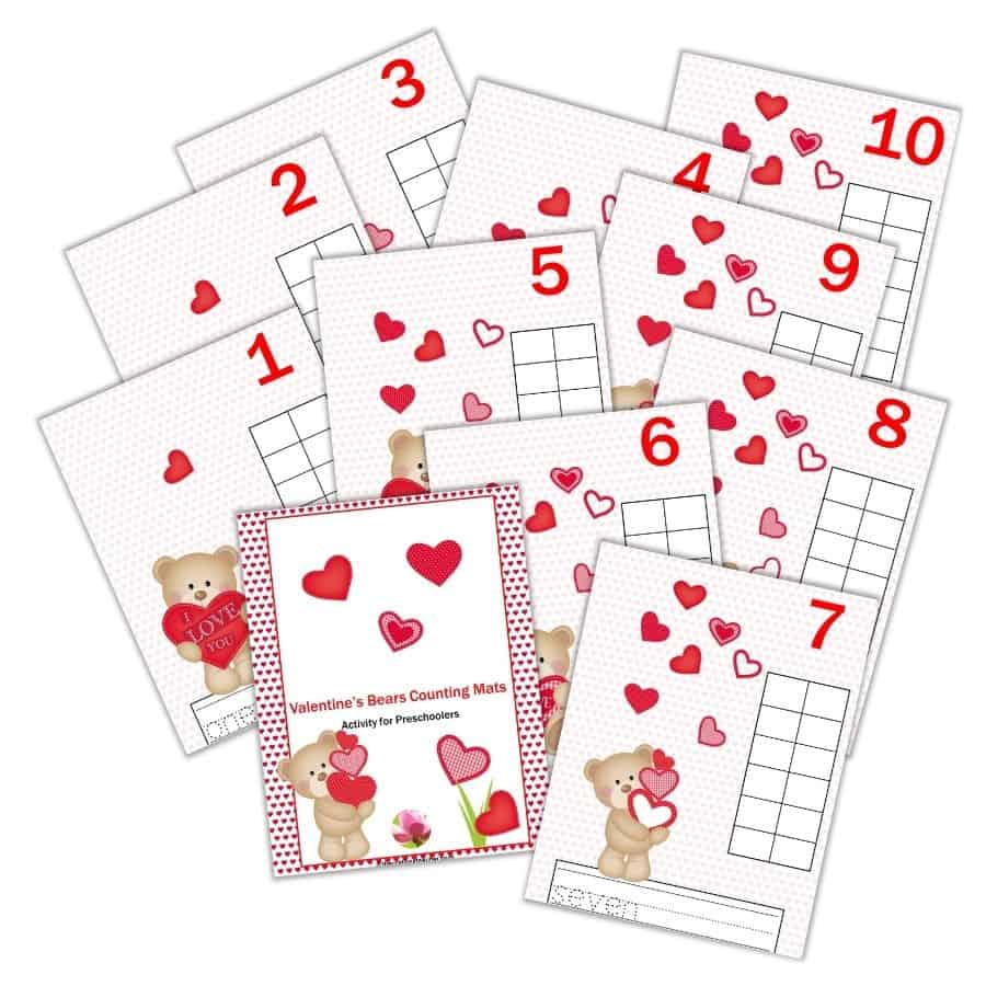 Valentine Bears Counting Mats