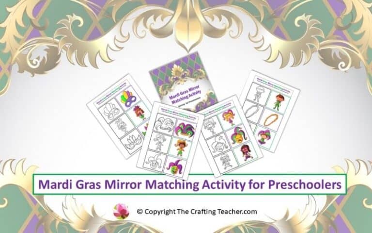 Mardi Gras Mirror Matching Activity for Preschoolers