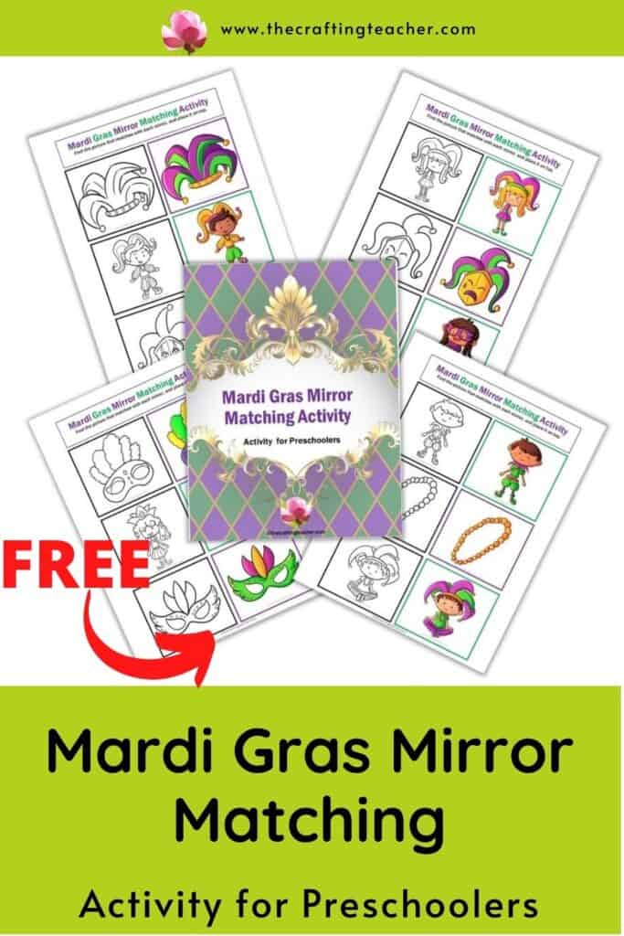 Mardi Gras Mirror Matching Activity for Preschoolers