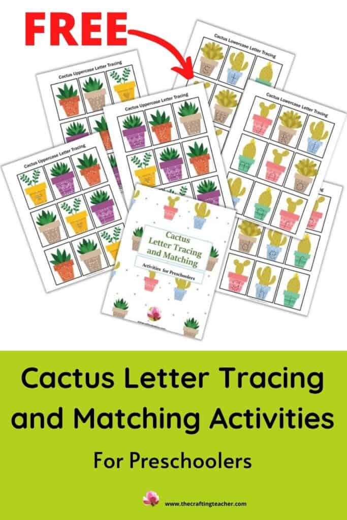 Cactus Letter Tracing and Matching Activities for Preschoolers