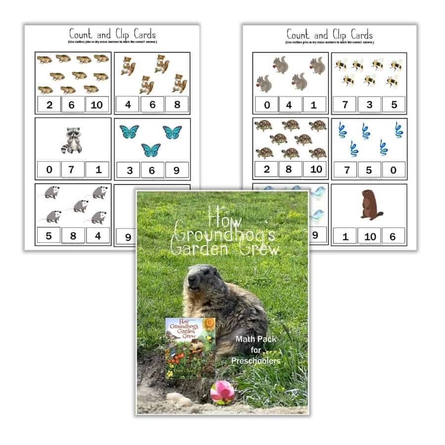 How Groundhog's Garden Grew Count and Clip Cards