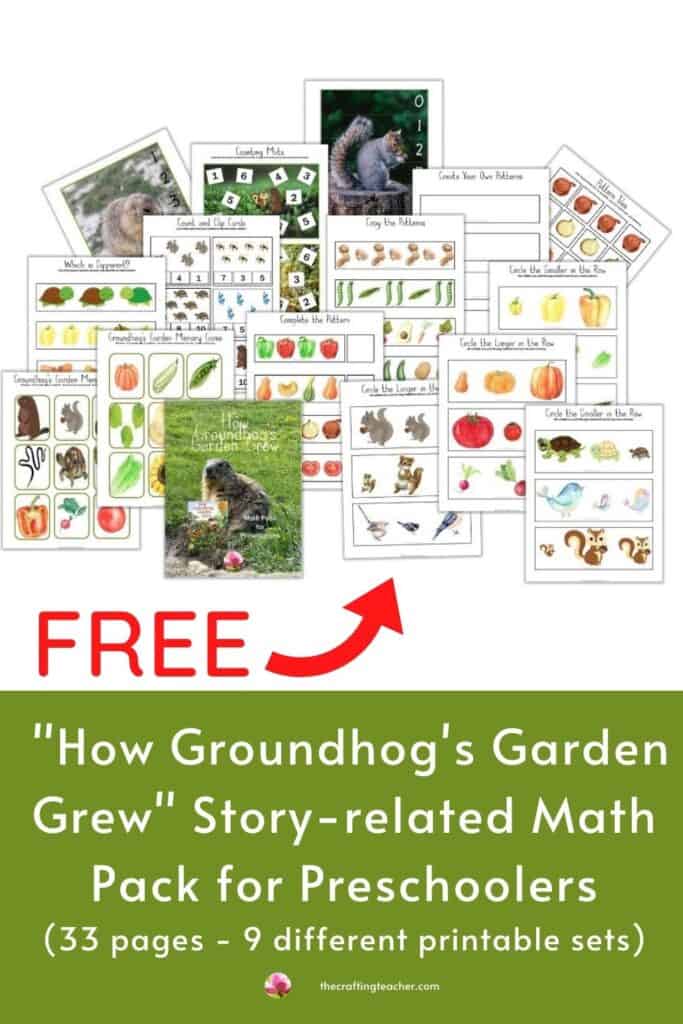 How Groundhog's Garden Grew Math Pack for Preschoolers