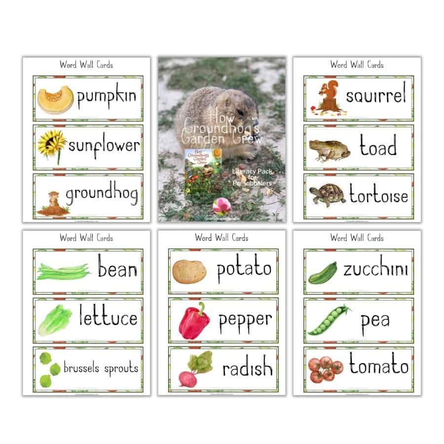 How Groundhog's Garden Grew Word Wall Cards 