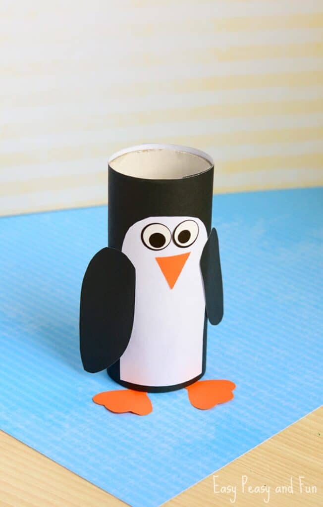 Paper roll penguin