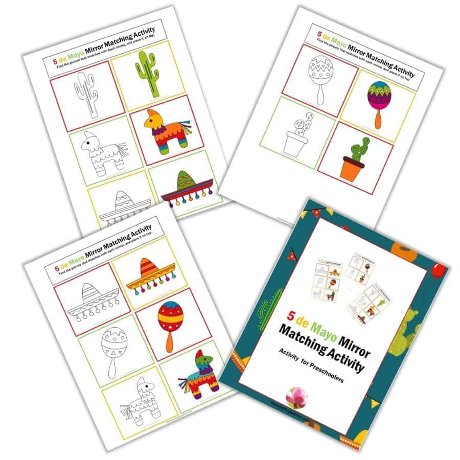 Cinco de Mayo Mirror Matching Activity for Preschoolers 