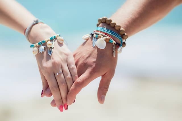 Bracelets made with seashells - photo by Tengyart from Unsplash