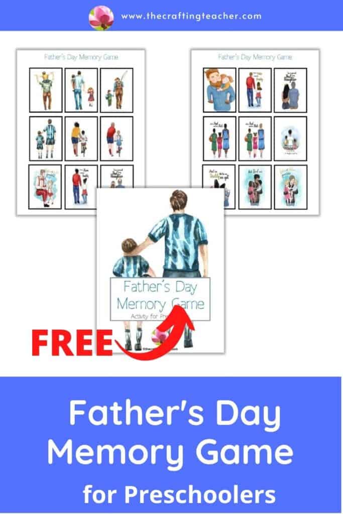 Father's Day Memory Game for Preschoolers 