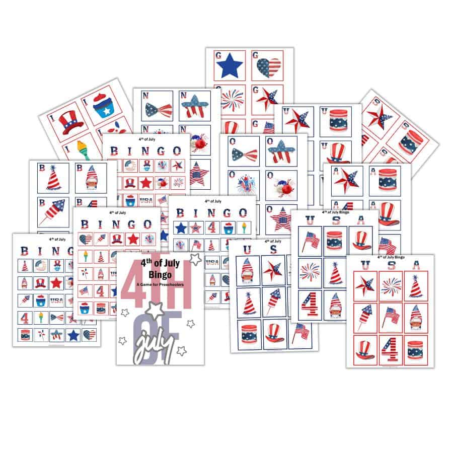 4th of July Bingo Game for Preschoolers