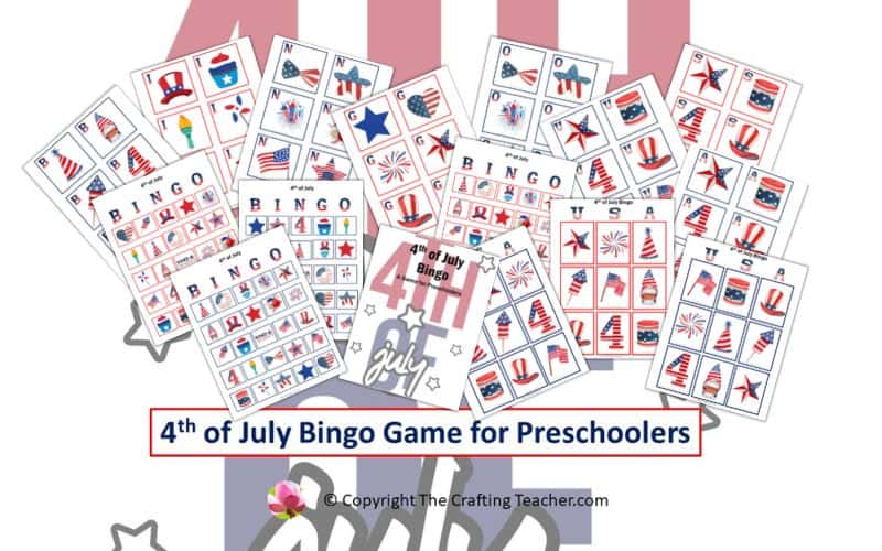 4th of July Bingo Game for Preschoolers