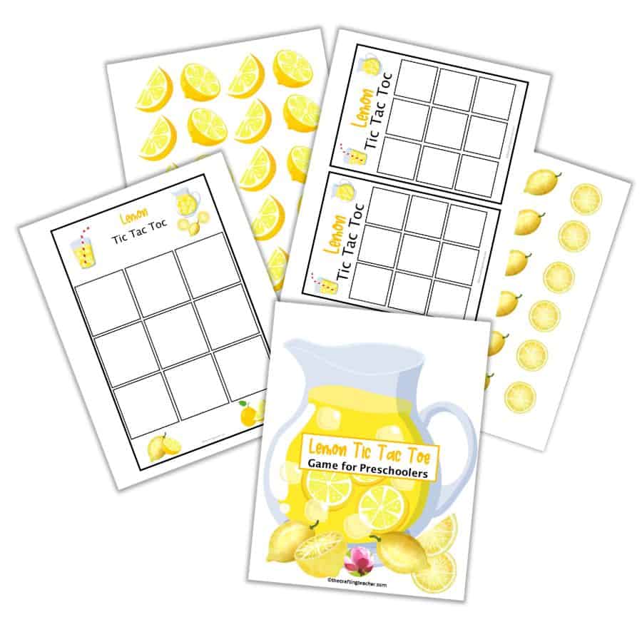 Lemon Tic Tac Toe Game for Preschoolers