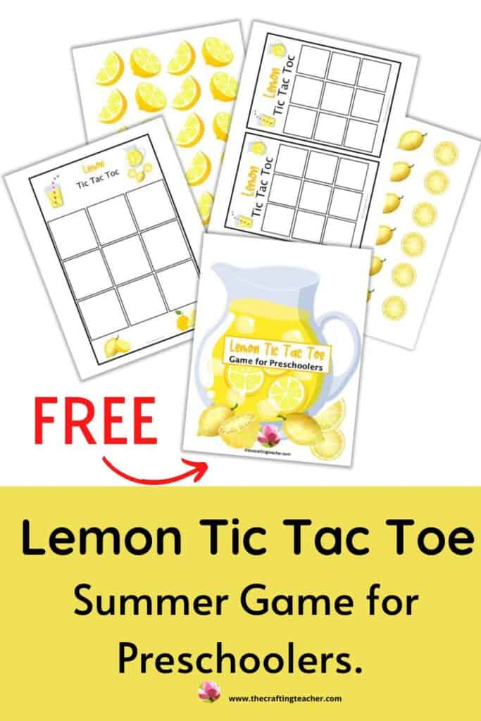 Lemon Tic Tac Toe for Preschoolers